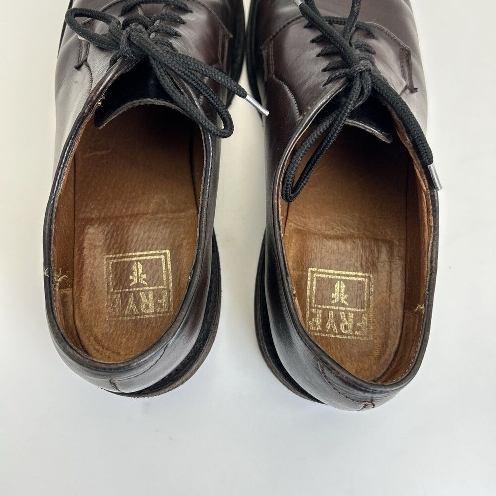 FRYE James Lug Oxford Dress Shoes Men’s Size 11 D Havana Dark Brown Leather - Picture 7 of 10